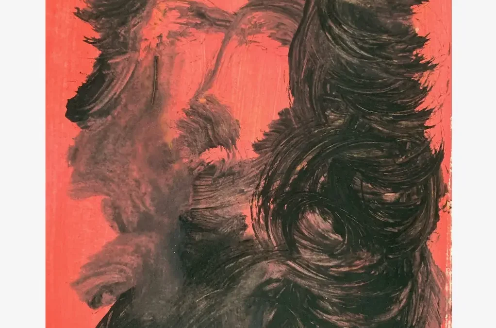 Painting man mit bart rot
