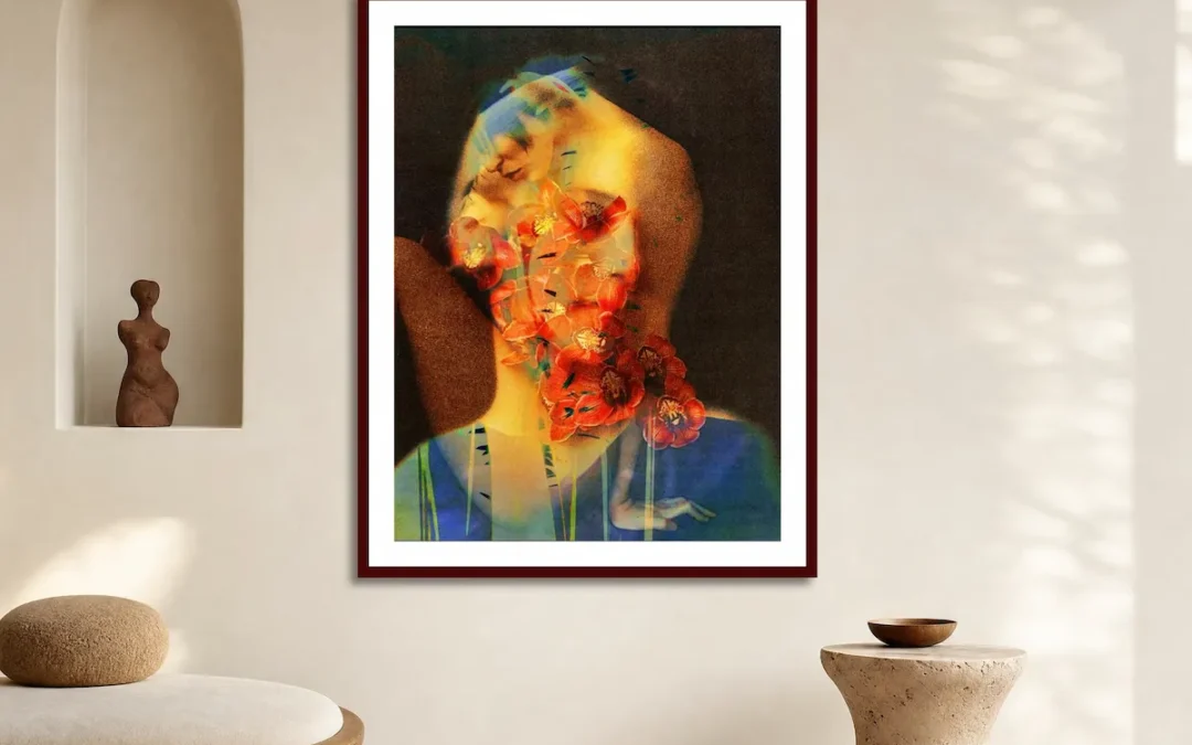 Mock up Blumen gesicht